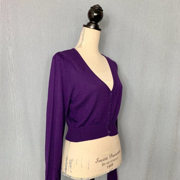 Purple ESPRIT Cardigan / Crop Cardigan / Women's XL Cardigan / Women's Cardigan - Picture 2 of 4